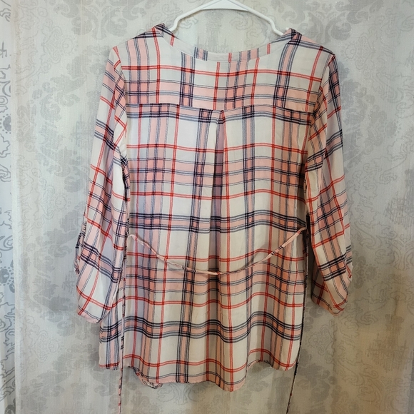 Motherhood maternity Women's Plaid 3/4 Sleeve Shirt Size L - Picture 7 of 8